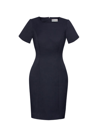 Womens Cool Stretch Short Sleeve Shift Dress - Navy