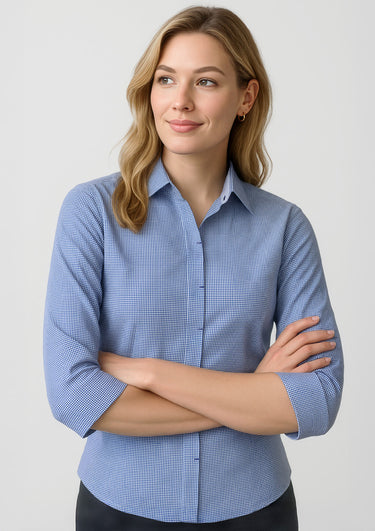 Womens Newport 3/4 Sleeve Shirt - French Navy