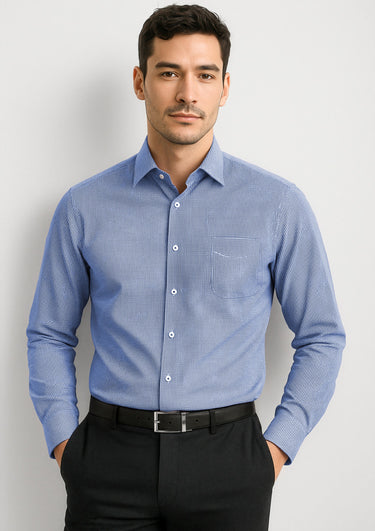 Mens Newport Long Sleeve Shirt - French Navy