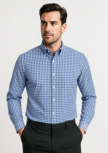 Mens Springfield Long Sleeve Shirt - French Navy