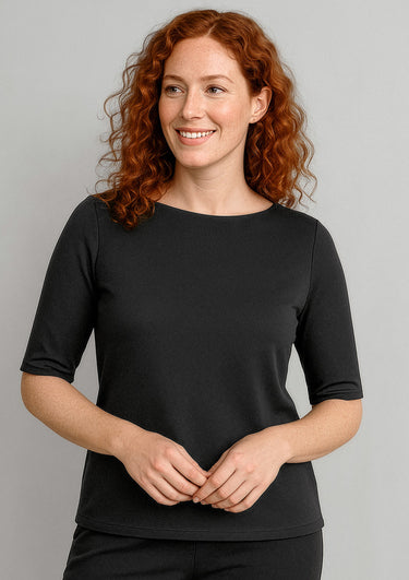 Womens Camille Short Sleeve T-Top - Black