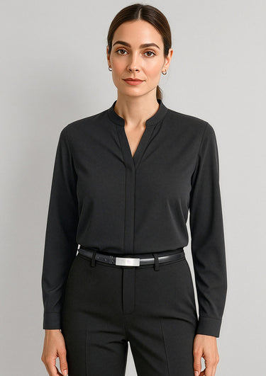Womens Juliette Long Sleeve Blouse - Black