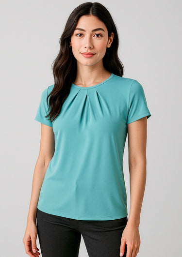 Womens Blaise Short Sleeve Top - Aqua