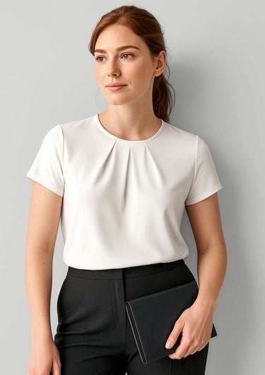 Womens Blaise Short Sleeve Top - Ivory