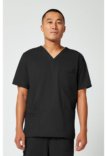 Cherokee WW Core Stretch Unisex V-Neck Top - Black