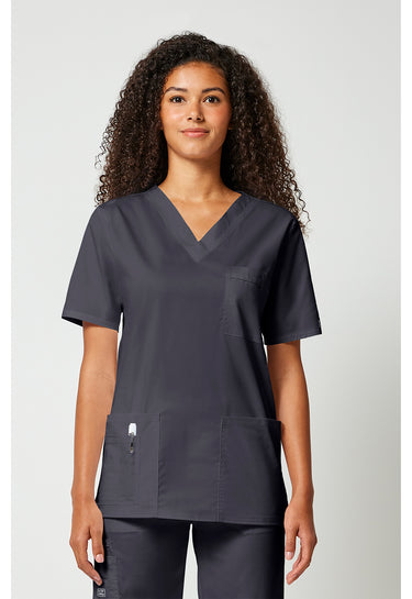 CK WW Core Stretch Unisex V-Neck Top - Pewter