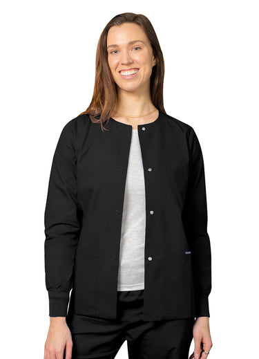 Adar Universal Round Neck Warm-Up Jacket - Black