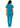 Adar Universal Double Pocket Snap Front Top - Teal Blue