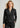 Womens Comfort Wool Stretch Short Jacket with Reverse Lapel - Black