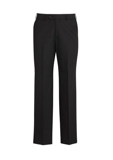 Mens Comfort Wool Stretch Flat Front Pant - Black