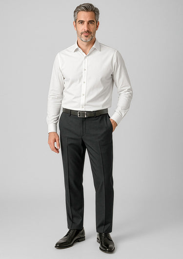 Mens Comfort Wool Stretch Adjustable Waist Pant - Black