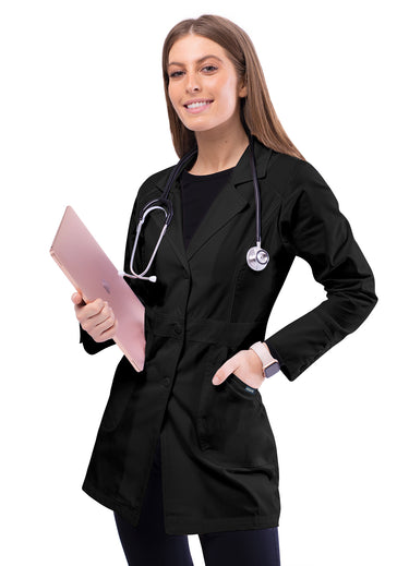 Adar Universal Women's 32" Perfection Lab coat - Black