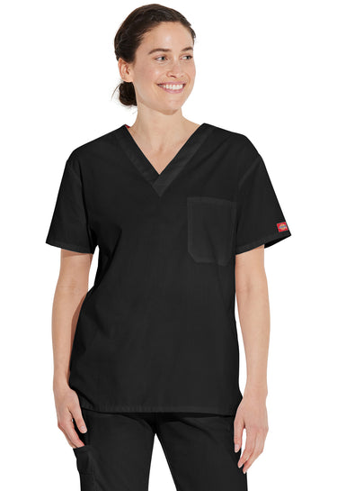 DK EDS Signature Unisex Tuckable V-Neck Top - Black
