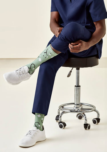 Unisex Happy Feet Comfort Socks - Sage/Black