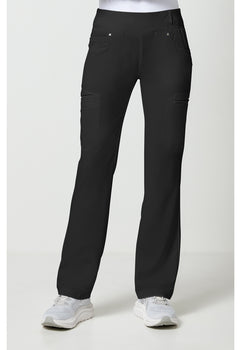 Cherokee iFlex Mid Rise Straight Leg Pull-on Pant - Black