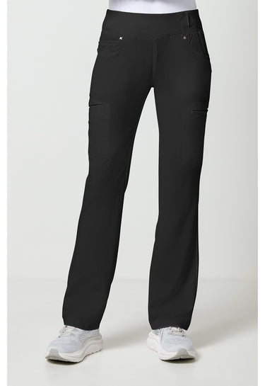 Cherokee iFlex Mid Rise Straight Leg Pull-on Pant - Black
