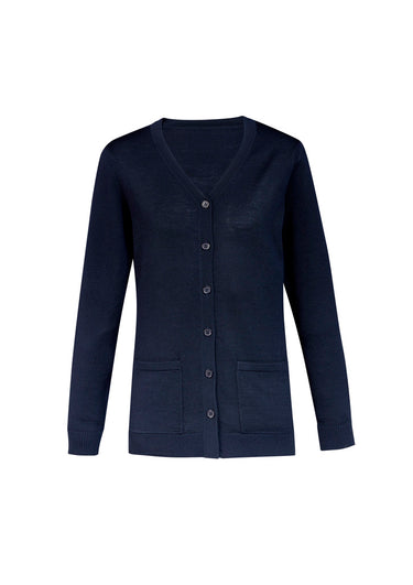 Womens Button Front Knit Cardigan - Navy
