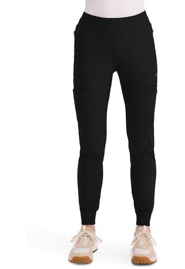 Cherokee Form Mid Rise Tapered Leg Drawstring Pant - Black