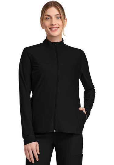 Cherokee Form Women's 3-Pocket Warm-up Jacket - Black