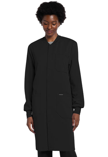 Cherokee Lab Coats 40" Snap Front Lab Coat - Black