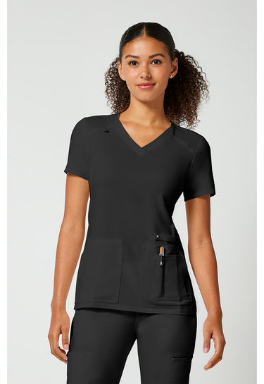 Cherokee iFlex V-Neck Top - Black