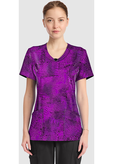 Cherokee Infinity Prints Round Print Neck Top - Pretty Python