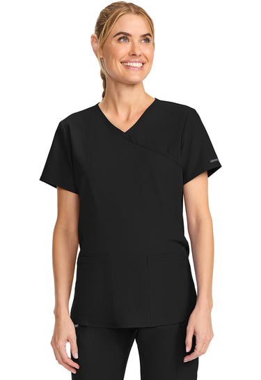 CK WW Originals Ultra Maternity Mock Wrap V-Neck Top - Black
