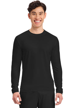 Basics Men's Long Sleeve Underscrub Knit Tee CK807 — Black