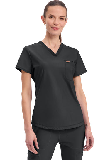 Cherokee Form Tuckable V-Neck Top - Black