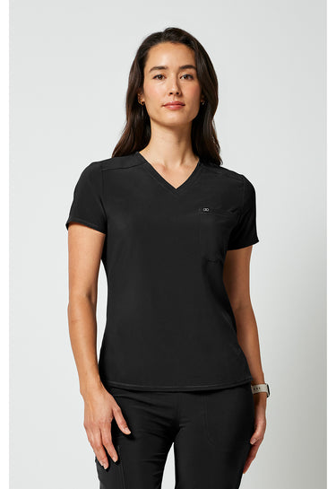 CK Allura Tuckable V-Neck Top - Black