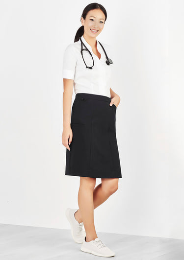 Biz Care Womens Comfort Waist Cargo Skirt - Black