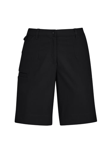 Biz Care Womens Comfort Waist Cargo Short - Black