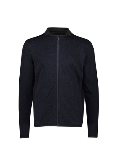 Biz Care Mens Nova Zip Front Jumper - Navy Marle