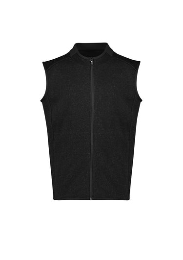 Mens Nova Zip Front Vest - Black Marle