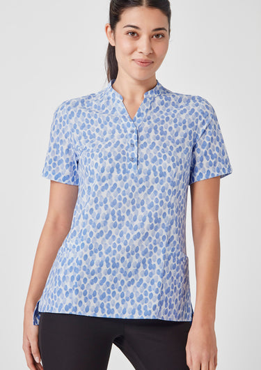 Biz Care Womens Florence Stardust Print Tunic - Mid Blue