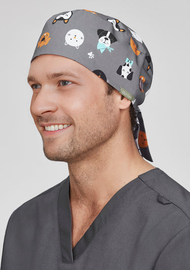 Biz Care Unisex Printed Scrub Cap - Cheeky Pets