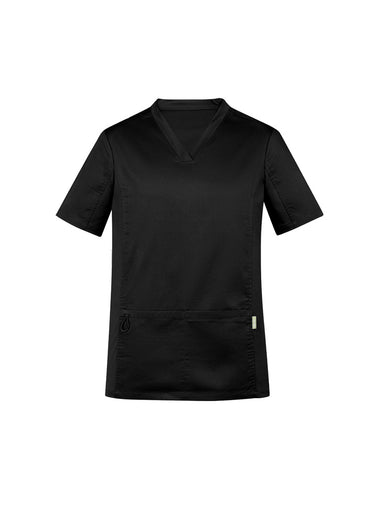 Biz Care Mens Riley Stretch Scrub Top - Black