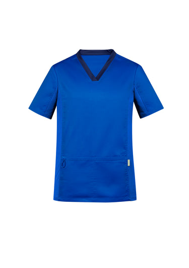 Mens Riley Stretch Scrub Top - Electric Blue