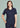 Womens Parks Zip Front Crossover Scrub Top - Midnight Navy