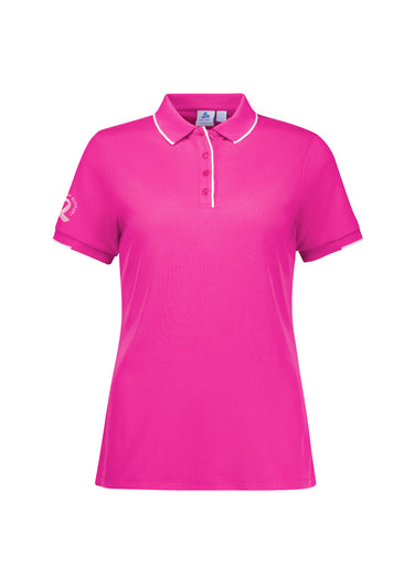 Womens Pink Short Sleeve Polo - Pink