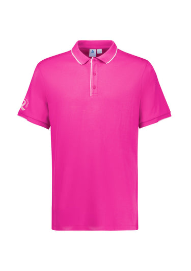Mens Pink Short Sleeve Polo - Pink