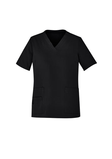 Biz Care Womens Avery V-Neck Scrub Top - Black