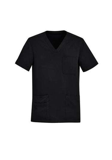 Biz Care Mens Avery V-Neck Scrub Top - Black