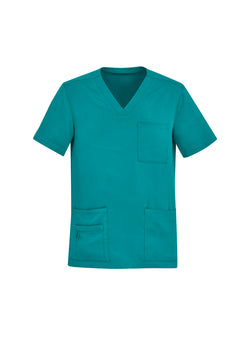 Biz Care Mens Avery V-Neck Scrub Top - Teal