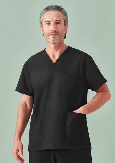 Unisex Pulse V-Neck Scrub Top - Black