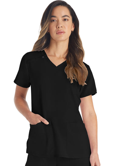 DK EDS Essentials Women's V-Neck Top - Black