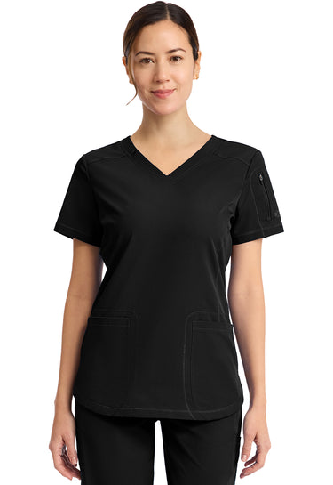 DK Dynamix V-Neck Top - Black