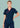 Womens Contrast Scrub Top - Navy/Fuchsia