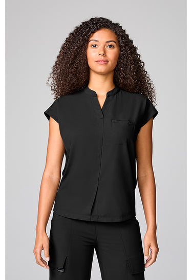 HH Quest Mandarin Collar Top - Black