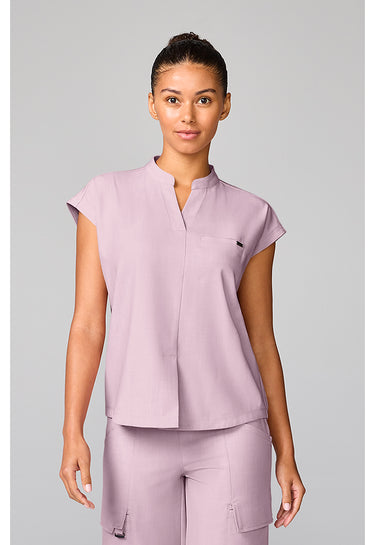 HH Quest Mandarin Collar Top - Pink Pearl